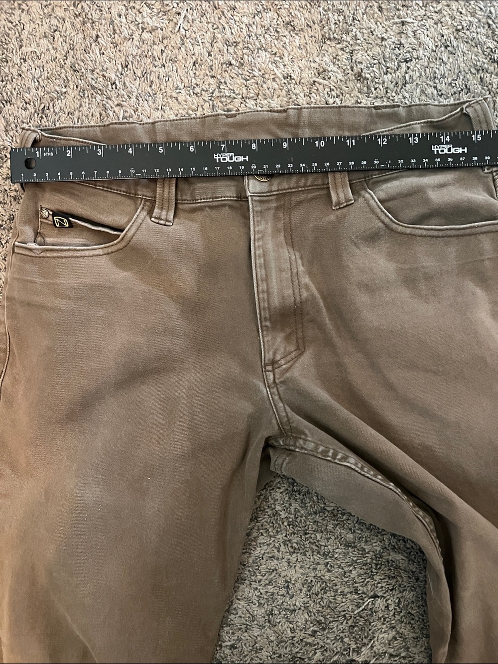 Noble Outfitters Men's Straight Jeans - Taupe Brown Classic Fit - Picture 9 of 12